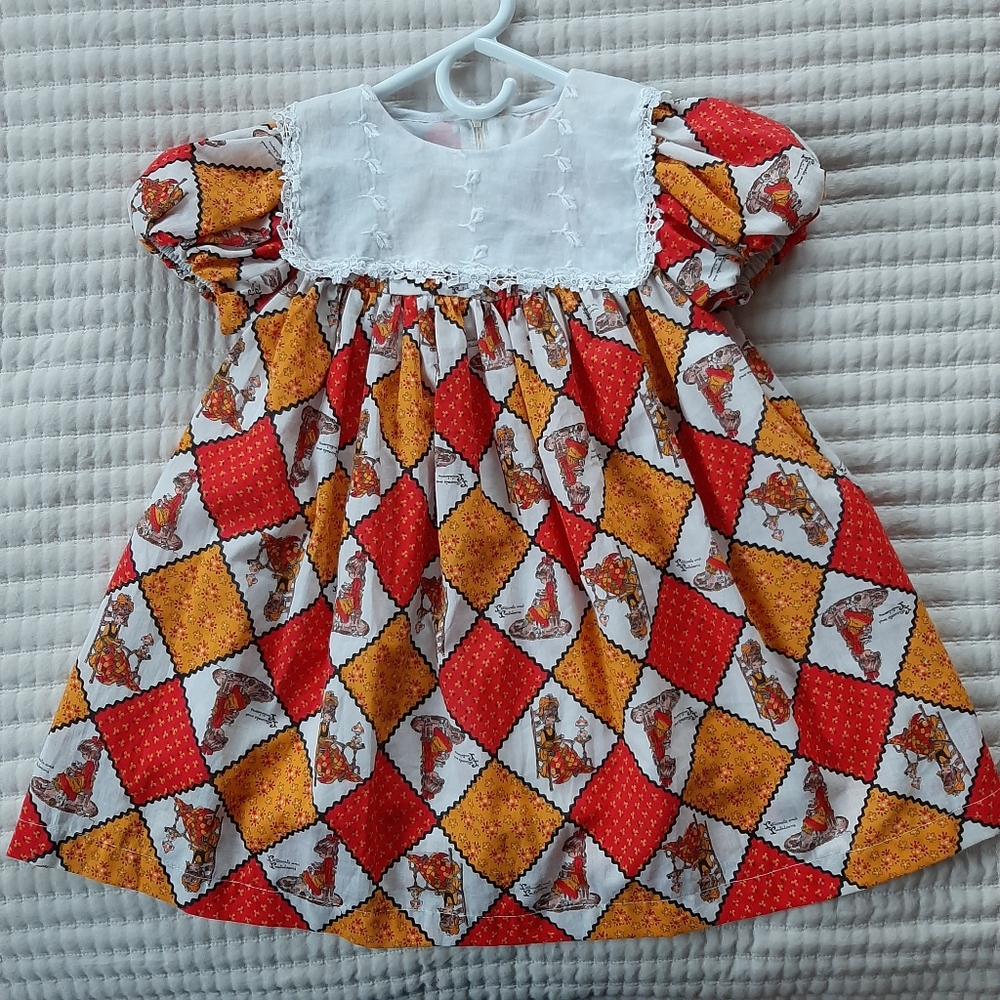 Vintage Style Handmade Puffy Sleeve Toddler  Dress Fits Size 18M - 24M (2T)